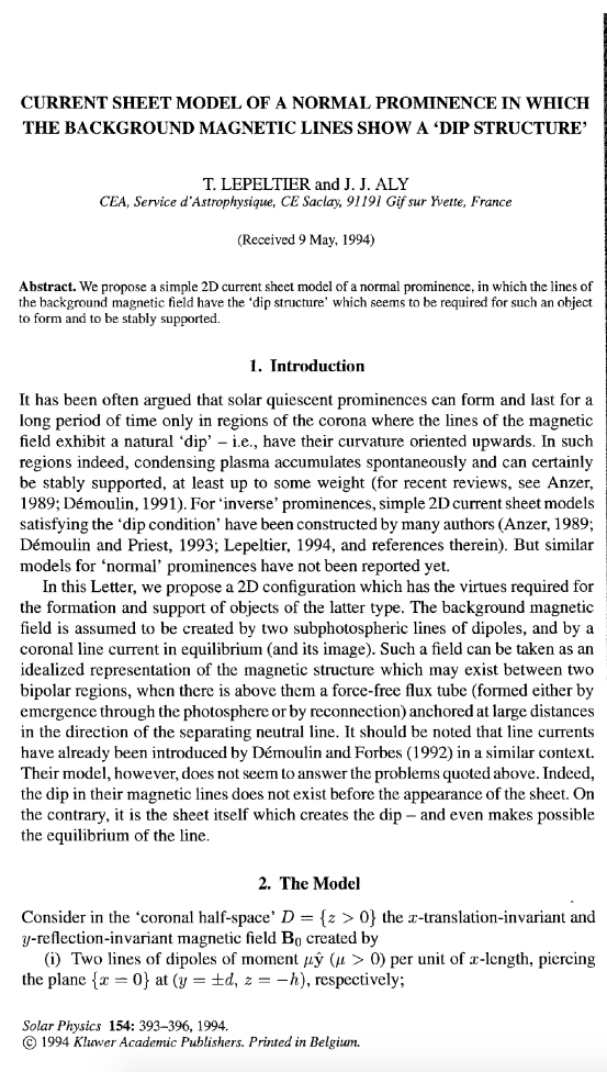 Current sheet model of normal prominence in which the background magnetic...