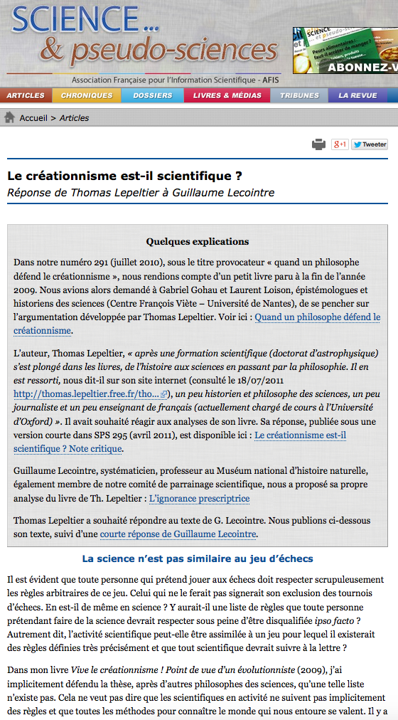 La science n’est pas similaire au jeu d’échecs